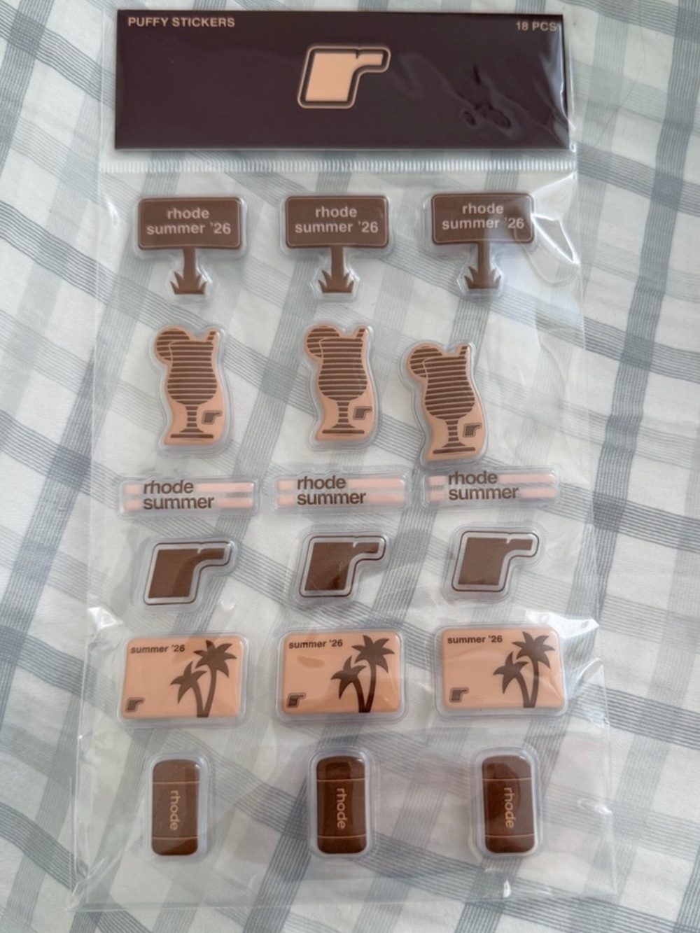 RHODE Puffy Stickers Pack - Beige & Brown Accents